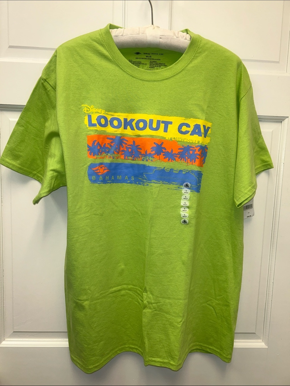 NWT Disney Cruise Lines Lookout Cay at Lookout Point Bahamas Adult T-Shirt Sz L